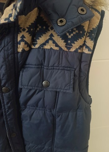 koton lacivert şişme kapsonlu Yelek - Görsel 4