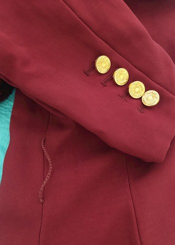 karen millen bordo elbise Gold düğmeli - Görsel 7