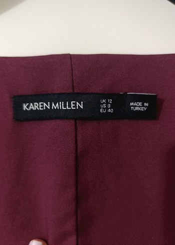 karen millen bordo elbise Gold düğmeli - Görsel 4