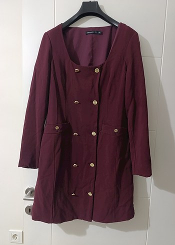 karen millen bordo elbise Gold düğmeli - Görsel 2