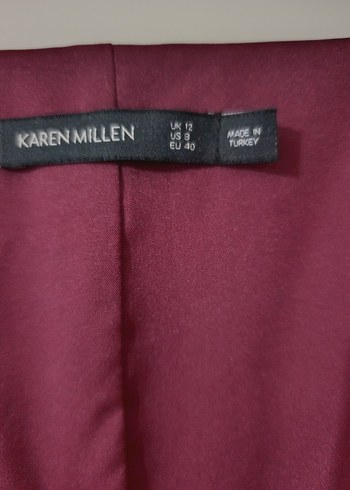 karen millen bordo elbise Gold düğmeli - Görsel 3