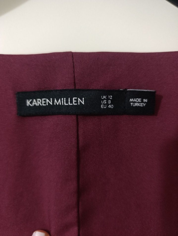 karen millen bordo elbise Gold düğmeli - Görsel 4