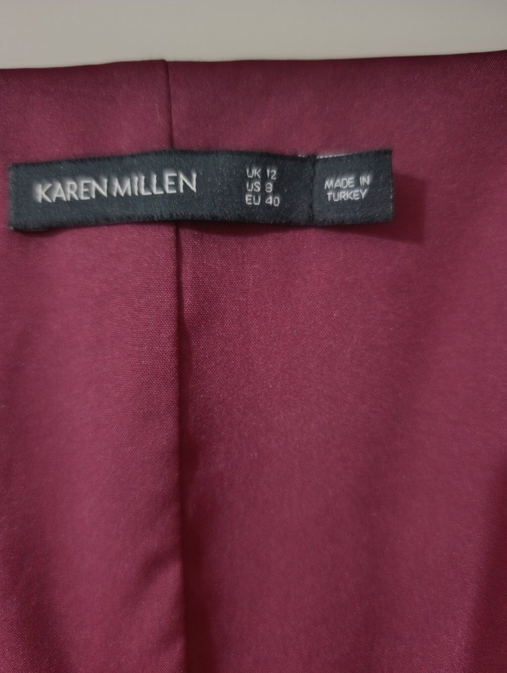 karen millen bordo elbise Gold düğmeli - Görsel 3