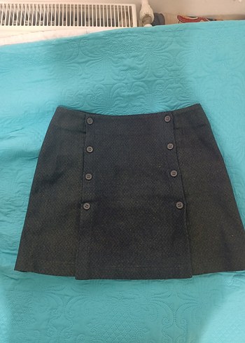 kışlık ön çift yirtmac detay mini etek - Görsel 2