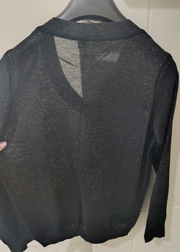 mango yarı transparan v yaka simli bluz - Görsel 5