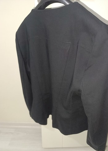 mango siyah dugmesiz ceket - Görsel 4