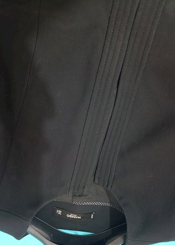 mango siyah dugmesiz ceket - Görsel 7