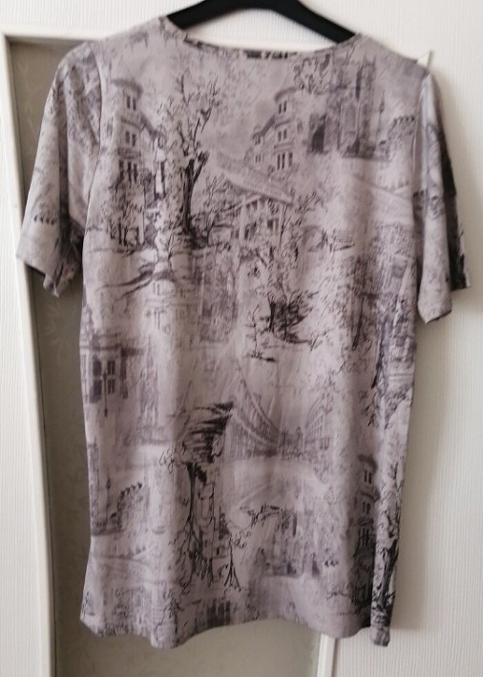 Gri baskılı T-Shirt - Görsel 3