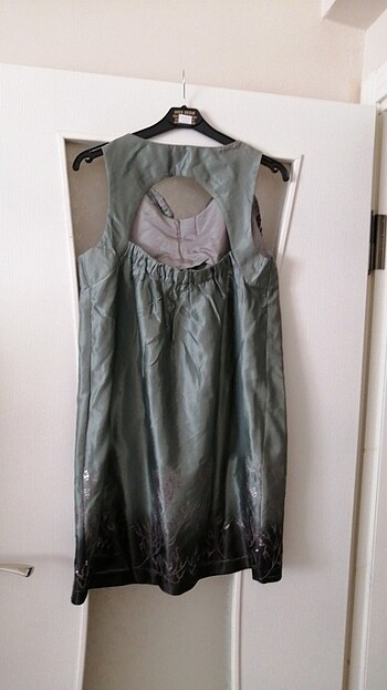 Tasarım Yeşil Pullu Elbise su yeşili - Görsel 3