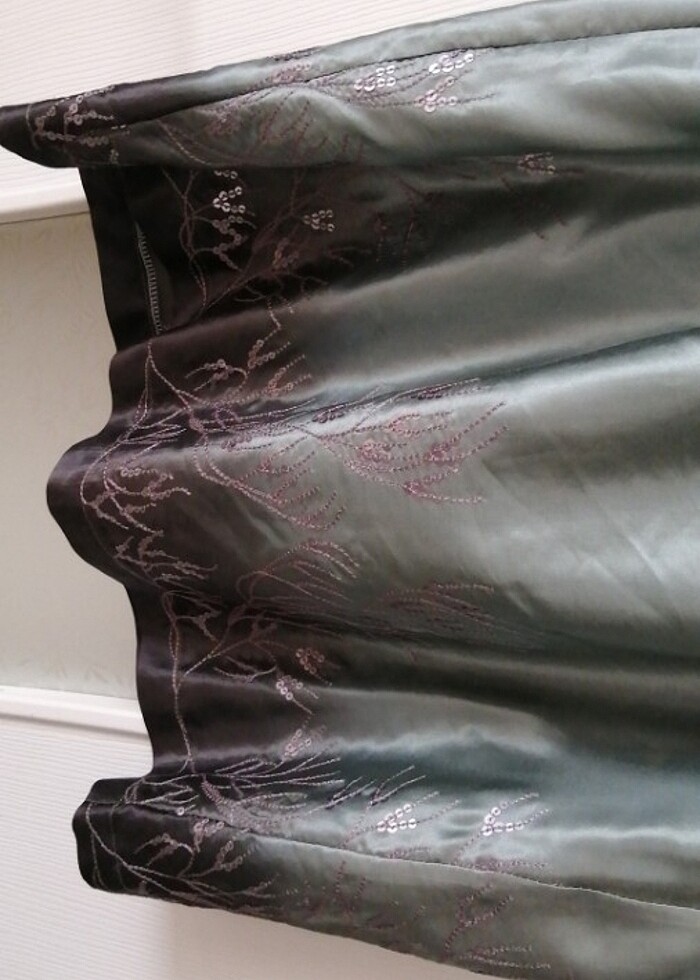 Tasarım Yeşil Pullu Elbise su yeşili - Görsel 4