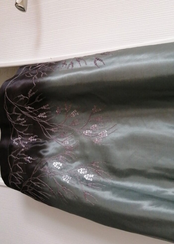 Tasarım Yeşil Pullu Elbise su yeşili - Görsel 5