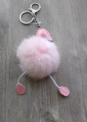 Pembe Ponponlu Bohem Anahtarlık