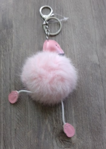  Beden pembe Renk Pembe Ponponlu Bohem Anahtarlık