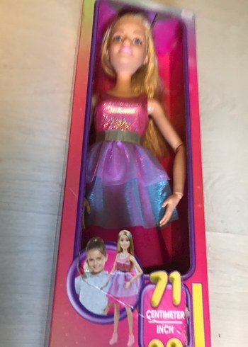 Beden BARBİE ORİJİNAL Parlak Pembe Elbiseli BÜYÜK BOY Bebek