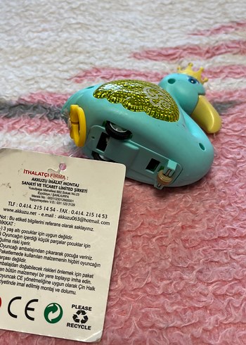 Turkuaz Renkli Taçlı Kuğu oyuncağı - Görsel 4