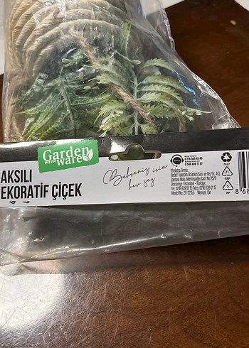 Mavi Yapay Çiçekli Hasır Saksı - Görsel 3