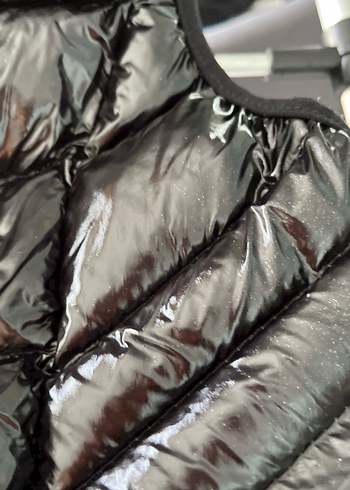 Siyah Kadın Midi Şişme Mont - Görsel 11