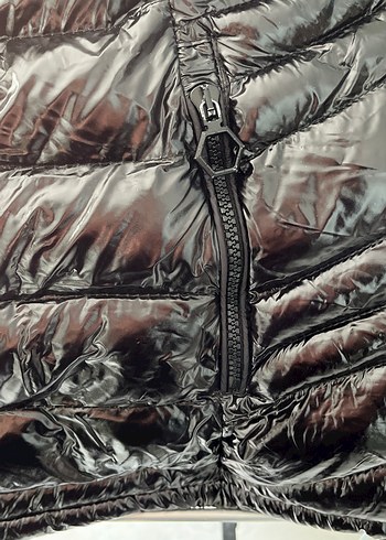 Siyah Kadın Midi Şişme Mont - Görsel 7