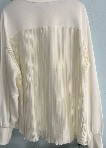 Krem rengi Pamuklu Oversize Sweatshirt - Görsel 6