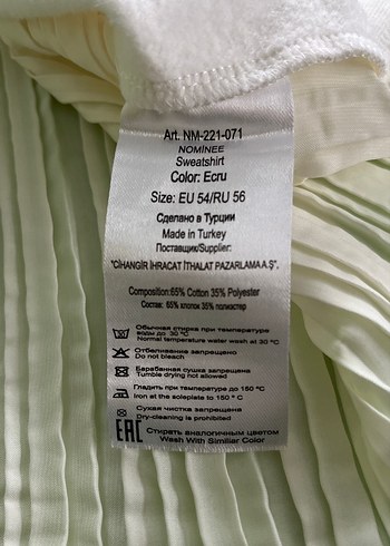 Krem rengi Pamuklu Oversize Sweatshirt - Görsel 12