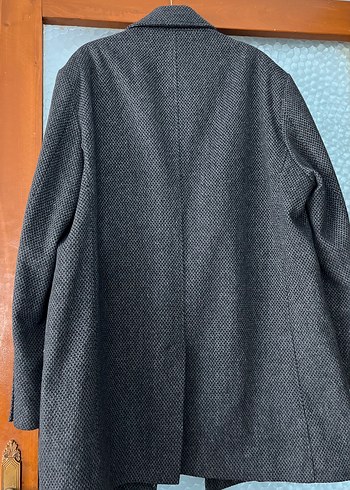 Düğmeli gri siyah Erkek Kaban - Görsel 8