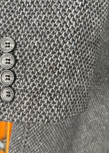 Düğmeli gri siyah Erkek Kaban - Görsel 2