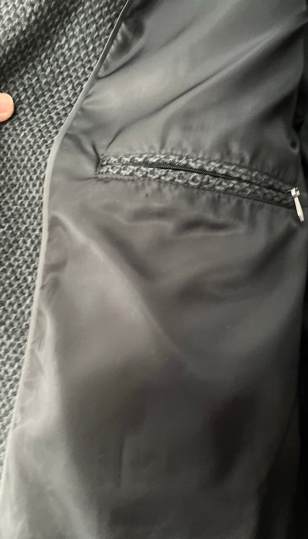 Düğmeli gri siyah Erkek Kaban - Görsel 4