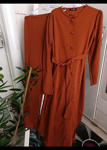 Kahverengi Uzun Kollu Kadın Takım M - Görsel 2