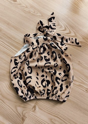 Leopar Desenli Crop Tayt Takımı Kız Bebek