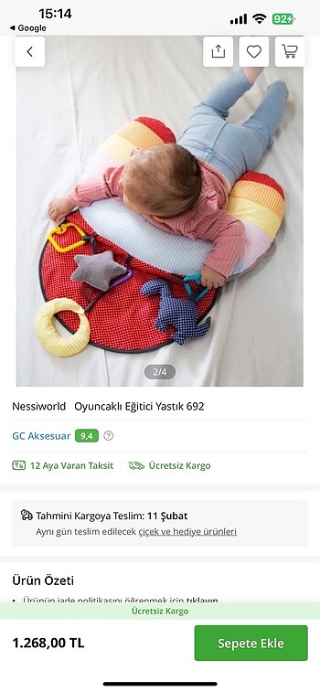 Tumy time yastığı birkaç kez kullanılmış