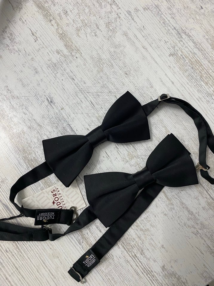 Siyah Düz Erkek Papyon - Görsel 2