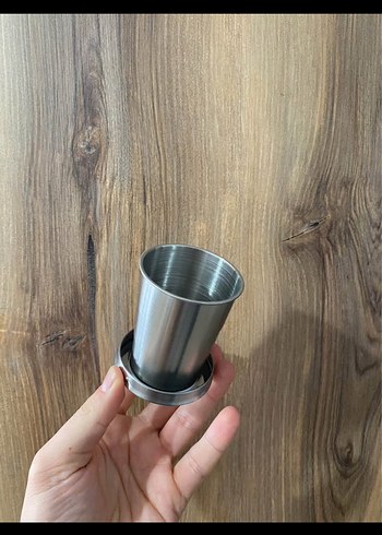 Katlanır Portatif Paslanmaz Çelik Bardak 150 ml - Görsel 2