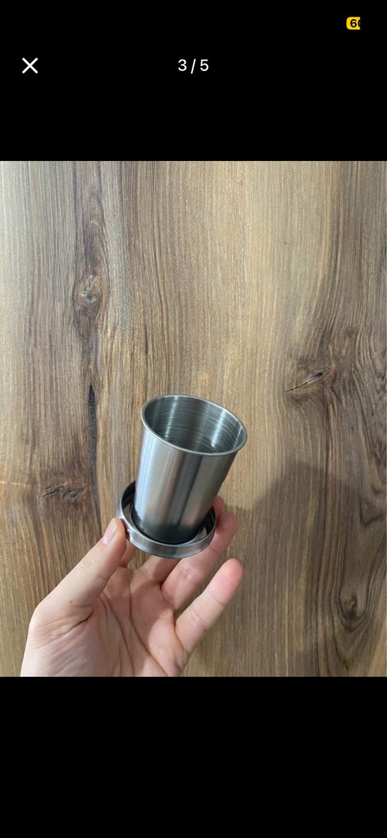 Katlanır Portatif Paslanmaz Çelik Bardak 150 ml - Görsel 2