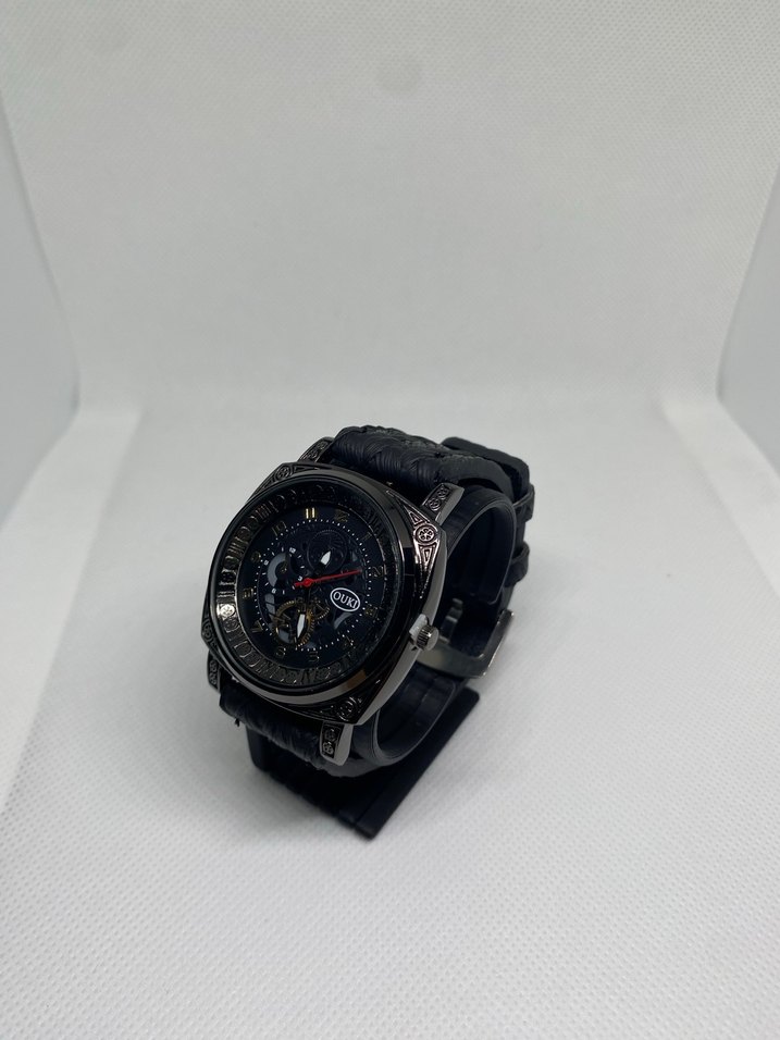 Siyah Vintage Biker Erkek Saati - Görsel 2