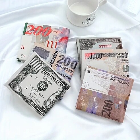 Beden çeşitli Renk 100 Euro Desenli Cüzdan