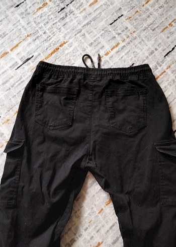 Siyah Bel ve paca lastikli Rahat Kesim jogger Pantolon 34 beden - Görsel 4