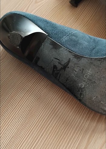 lacivert Süet Stiletto Topuklu Kadın Ayakkabı - Görsel 4