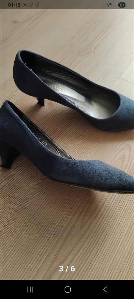 lacivert Süet Stiletto Topuklu Kadın Ayakkabı - Görsel 3