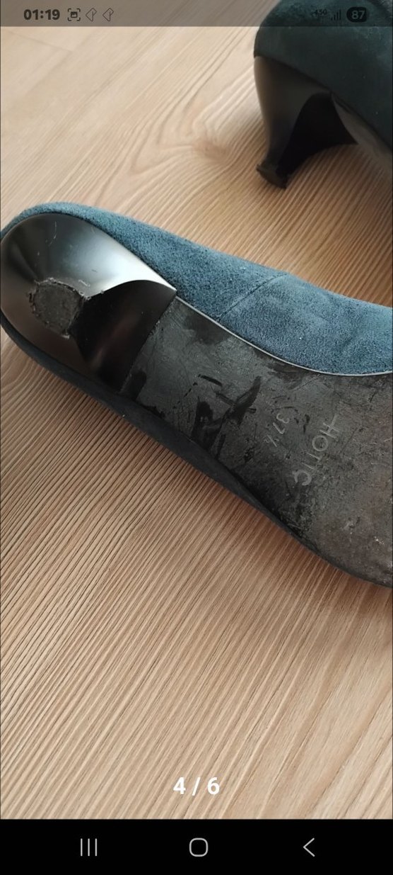 lacivert Süet Stiletto Topuklu Kadın Ayakkabı - Görsel 4