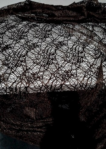 Koyu Kahverengi Gotik Tül Perde - Görsel 6