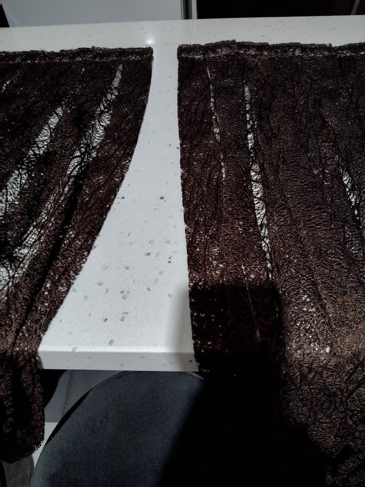 Koyu Kahverengi Gotik Tül Perde - Görsel 3