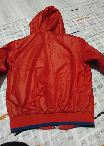 Kapüşonlu Kırmızı Fermuarlı Erkek Çocuk Ceketi - Görsel 4