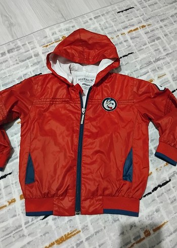 Kapüşonlu Kırmızı Fermuarlı Erkek Çocuk Ceketi - Görsel 2