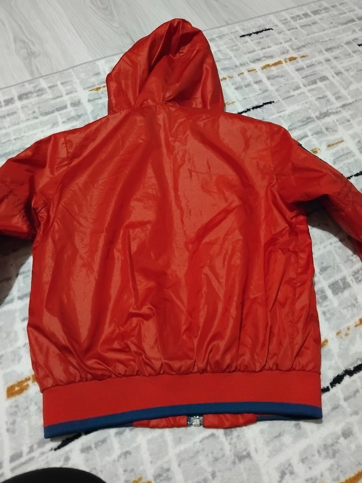 Kapüşonlu Kırmızı Fermuarlı Erkek Çocuk Ceketi - Görsel 4
