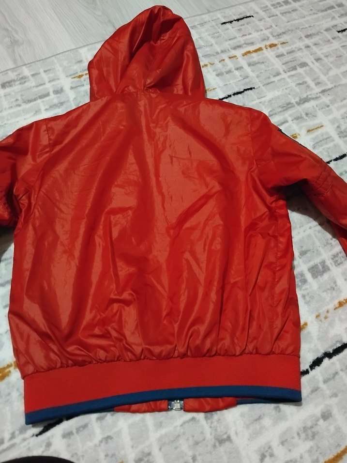 Kapüşonlu Kırmızı Fermuarlı Erkek Çocuk Ceketi - Görsel 5