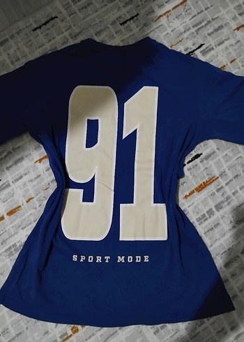 Mavi Baskılı Erkek Tişört - Görsel 5