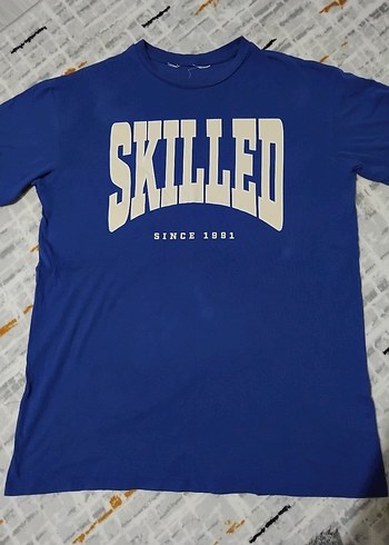 Mavi Baskılı Erkek Tişört - Görsel 2