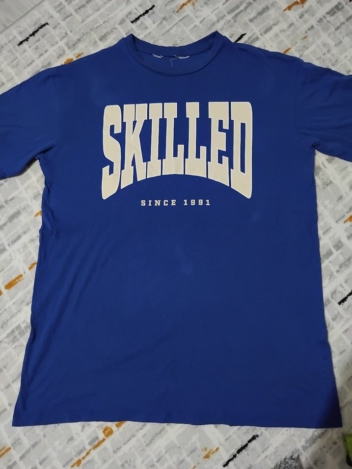 Mavi Baskılı Erkek Tişört - Görsel 2