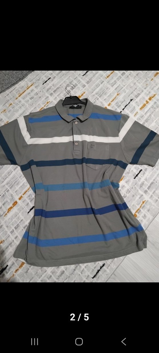 Gri Düğmeli Erkek Polo yaka kigili marka - Görsel 2