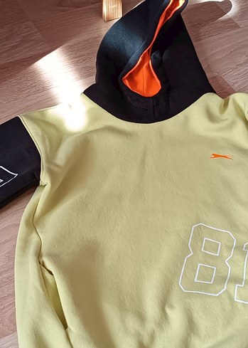 Sarı Kapüşonlu Erkek Sweatshirt